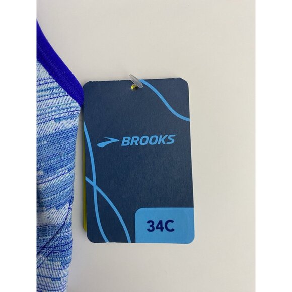 Brooks 34C Rebound Racer Sports Bra Colbalt Ikat Jacquard - Picture 3 of 10